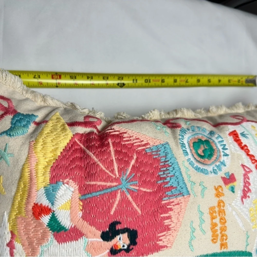 FLORIDA Disney Springs - Extra Large Colorful Florida Embroidered Pillow